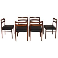 Set of Six Danish Rosewood Dining Chairs by Niels Møller Vintage, 1960s