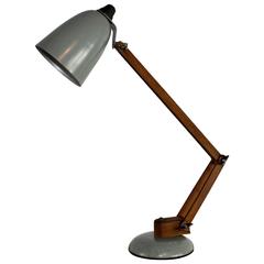 Vintage 1950s Grey Maclamp with Wooden Arms Designed by Terence Conran