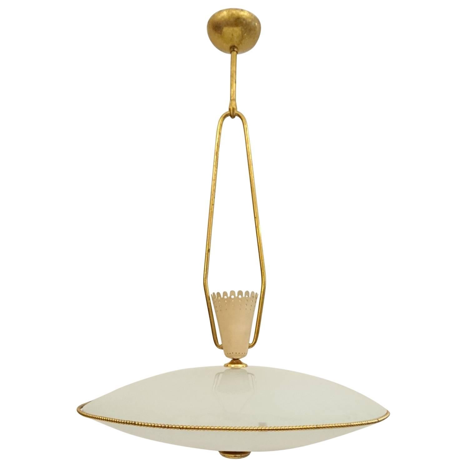 Pendant with Uplight in the Manner of Pietro Chiesa for Fontana Arte