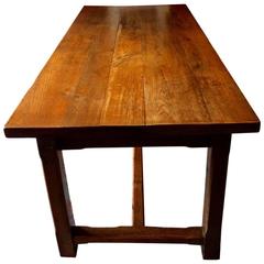 Refectory Dining Table Solid Oak Plank Top Eight to Ten Seating