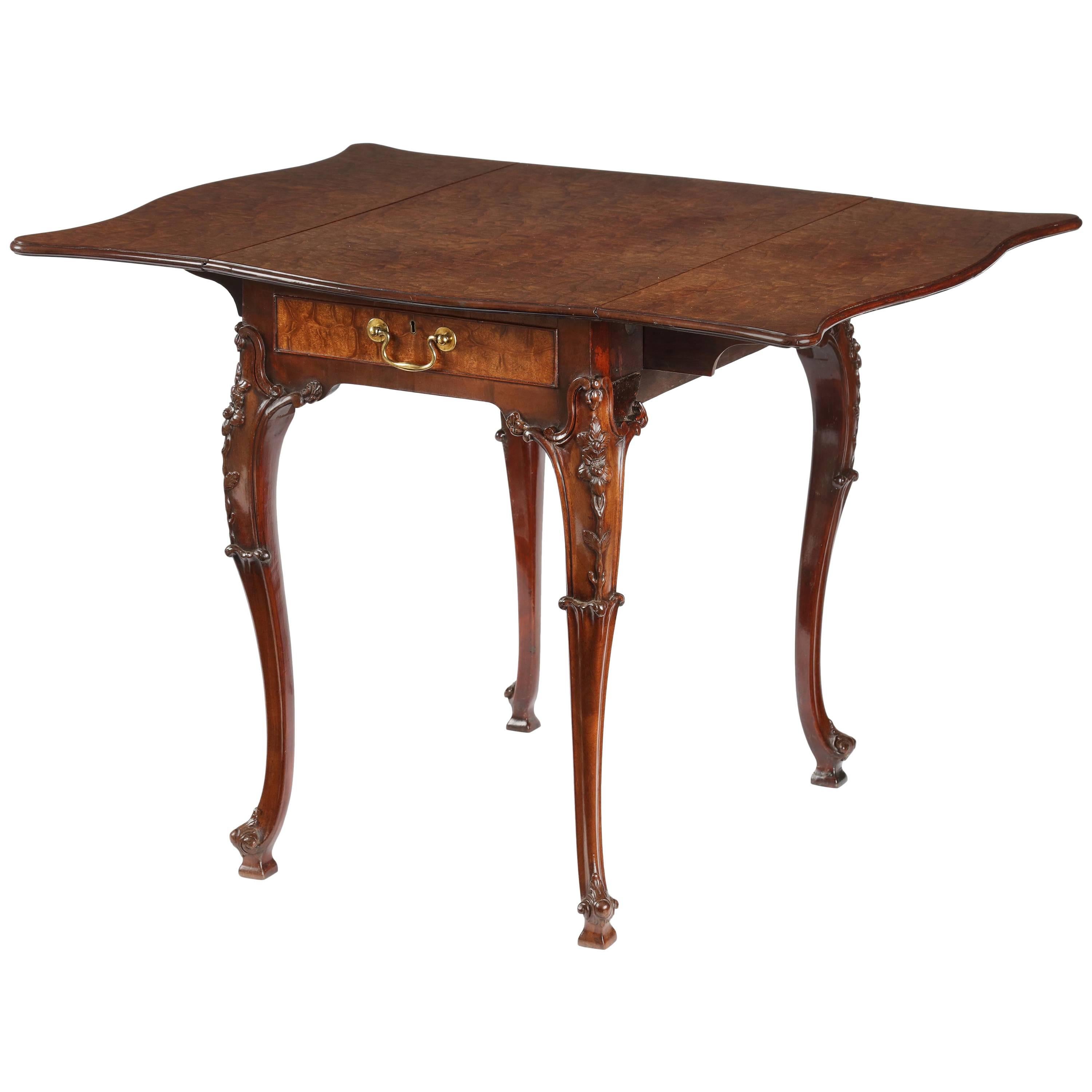 George III Carved Mahogany Pembroke Table Attributed to Thomas Chippendale