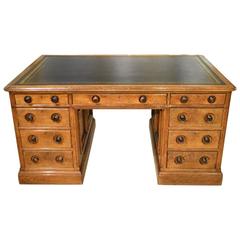 Good Oak Victorian Period Antique Partners Desk