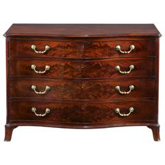 George III Mahogany Serpentine Commode Attributed to Gillows of Lancaster