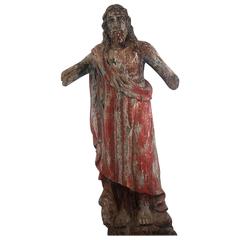 Antique Large Early 19th Century, Jesus, Original Distressed Paint