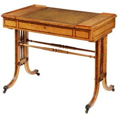 Antique George III Burr Maple Writing Desk