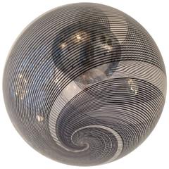 1970s Murano Spiral Glass Ball Pendant Lamp