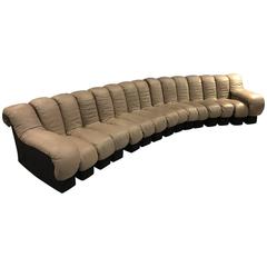 Huge Grey De Sede DS 600 Lounge Leather Sofa Ueli Berger