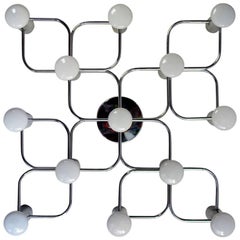 Sculptural Ceiling or Wall Flush Mount Chandelier by Leola, 1960s