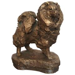 20th Century Bronze Poodle Sculpture with Founders Mark 11