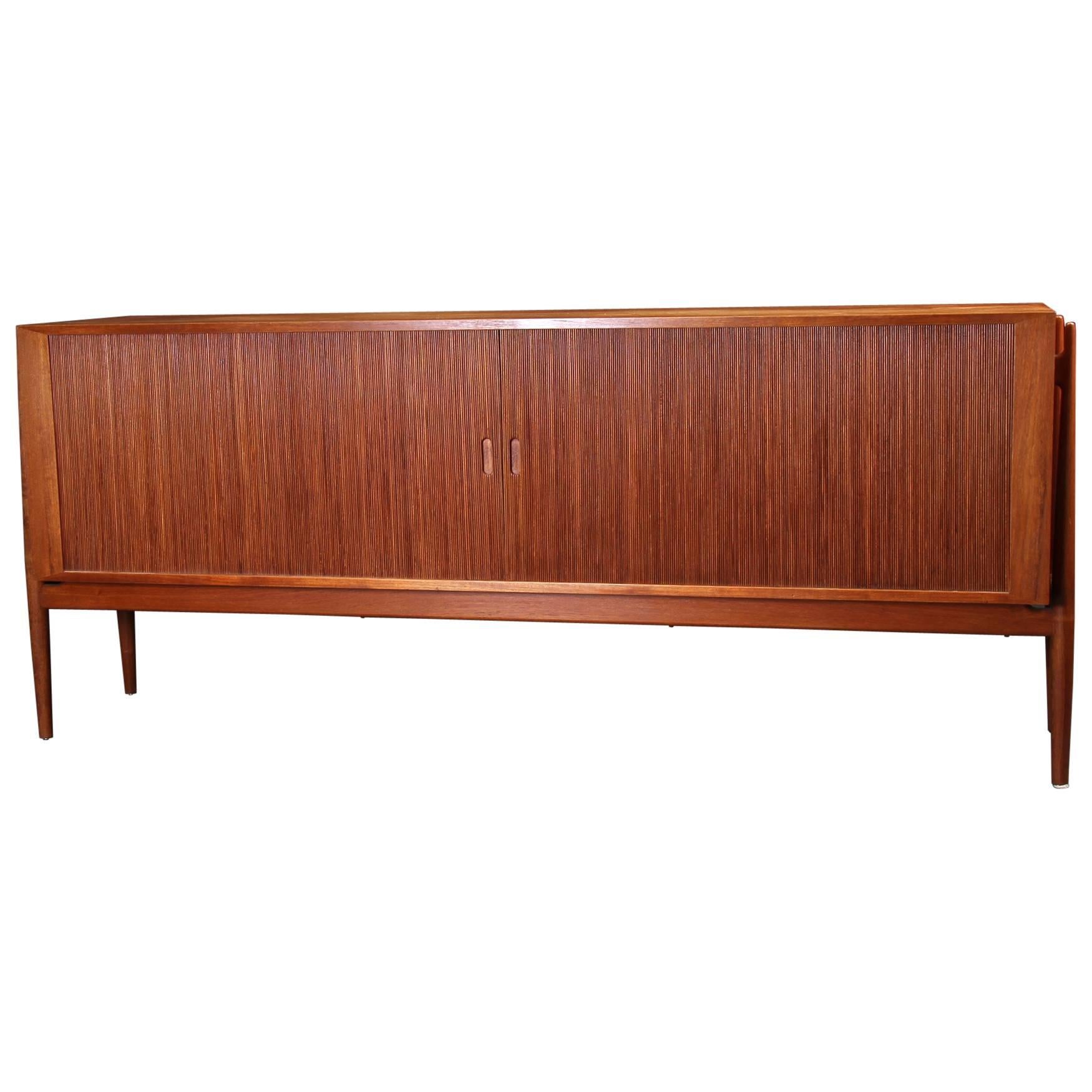 Niels Vodder Large NV54 Sideboard with Tambour Doors, 1954 For Sale