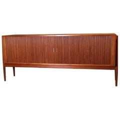 Niels Vodder Large NV54 Sideboard with Tambour Doors, 1954