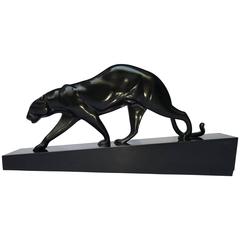 Walking Panther Art Deco Bronze Sculpture by Maurice Prost, 1925, Large Model