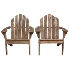Pair of Adirondack Chairs with Ottoman