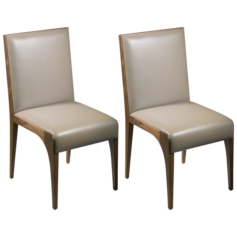 Dining Chairs/Side Chairs in Walnut by Tinatin Kilaberidze For Sale