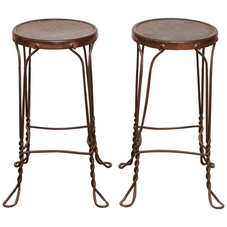 Pair of French Bistro Pub Bar Stools at 1stDibs french cafe stools