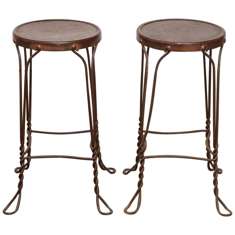 Pair of French Bistro Pub Bar Stools