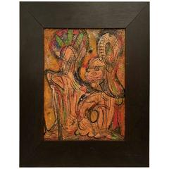 Early Alexander Gore Modern Art Painting Signed and Dated Oil on Board