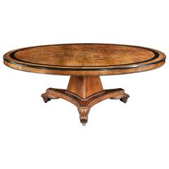 Rare Monumental English Oak and Ebony Center Table of the Georgian Period 3