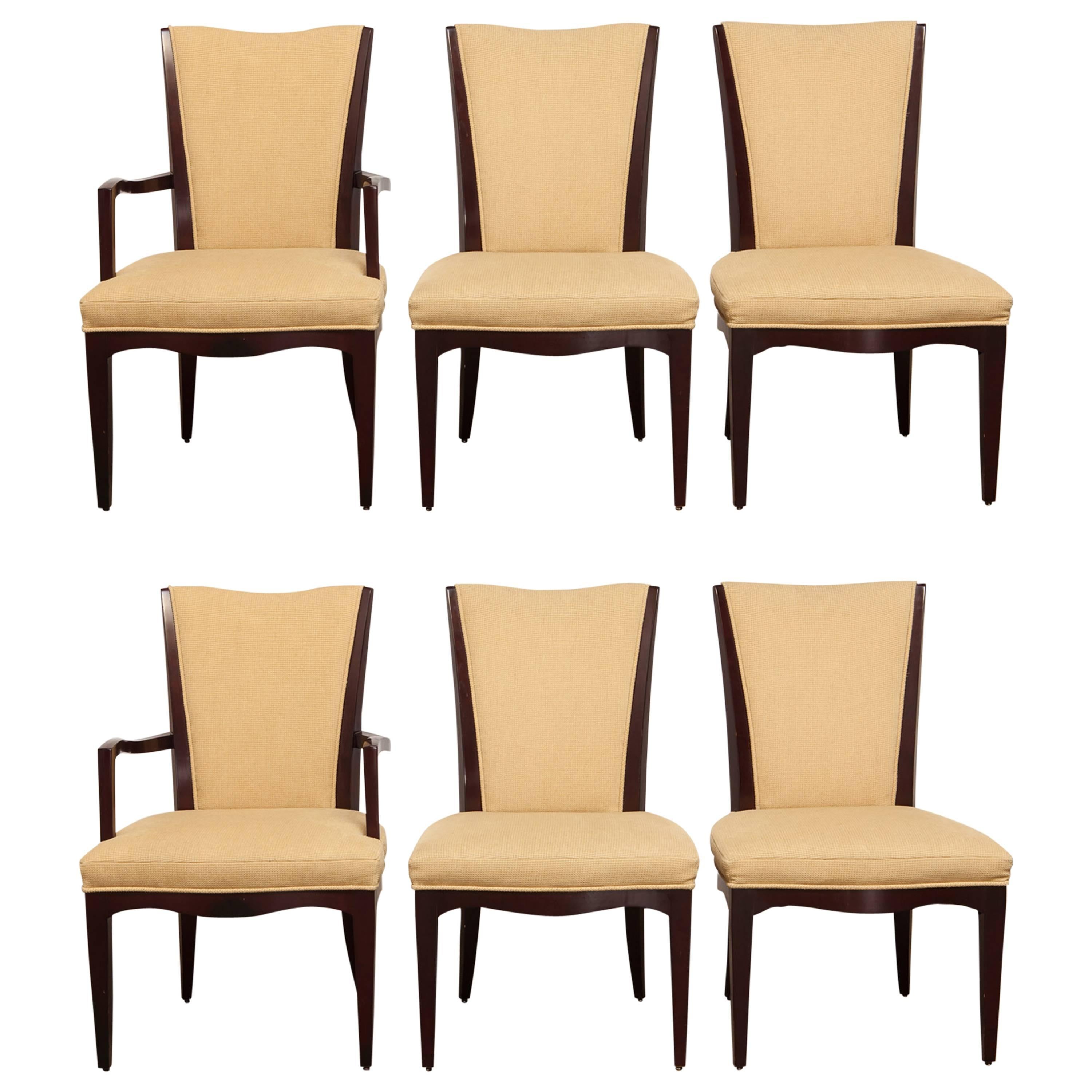 Set of Six Mahogany Dining Chairs by Barbara Barry for Baker