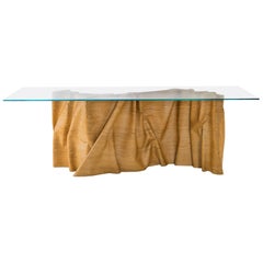 Una 'Articolo Indeterminativo' Curved Wood and Crystal Table