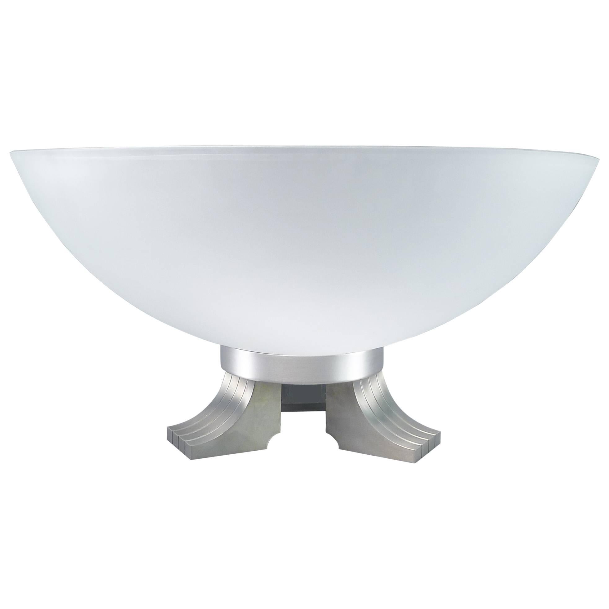 Centerpiece Glass Bowl with Cast Nickel Base