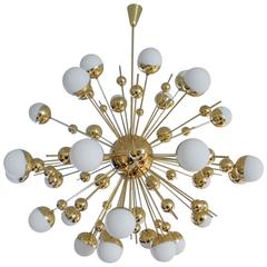 Huge Brass "Sputnik" Style Chandelier 12