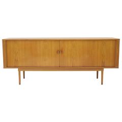 Danish Teakwood Sideboard with Tambour Doors by Jens Quistgaard for Løvig