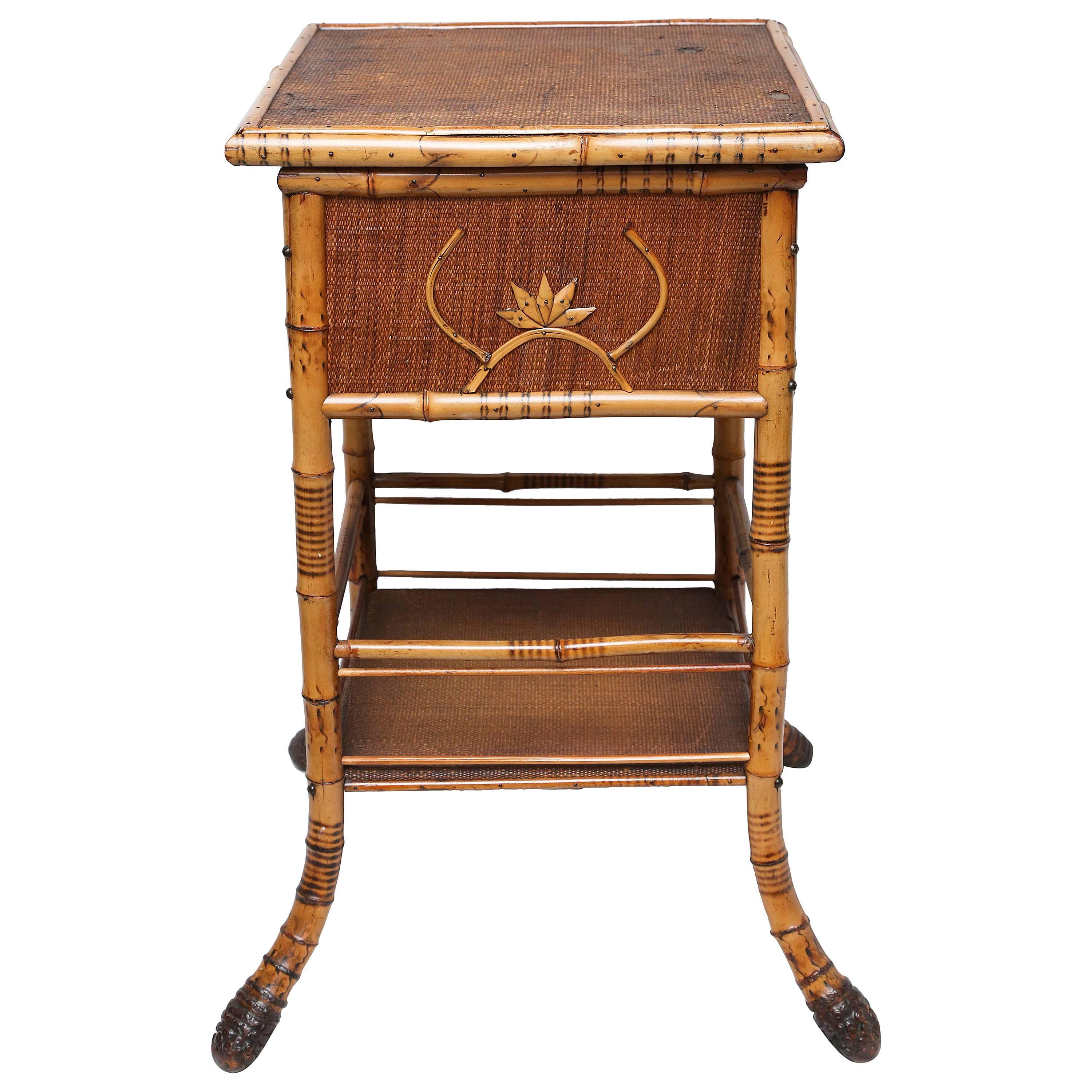 Sweet Bamboo and Rattan Sewing Side Table