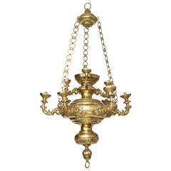 Brass Chandelier in the Neoclassical Style