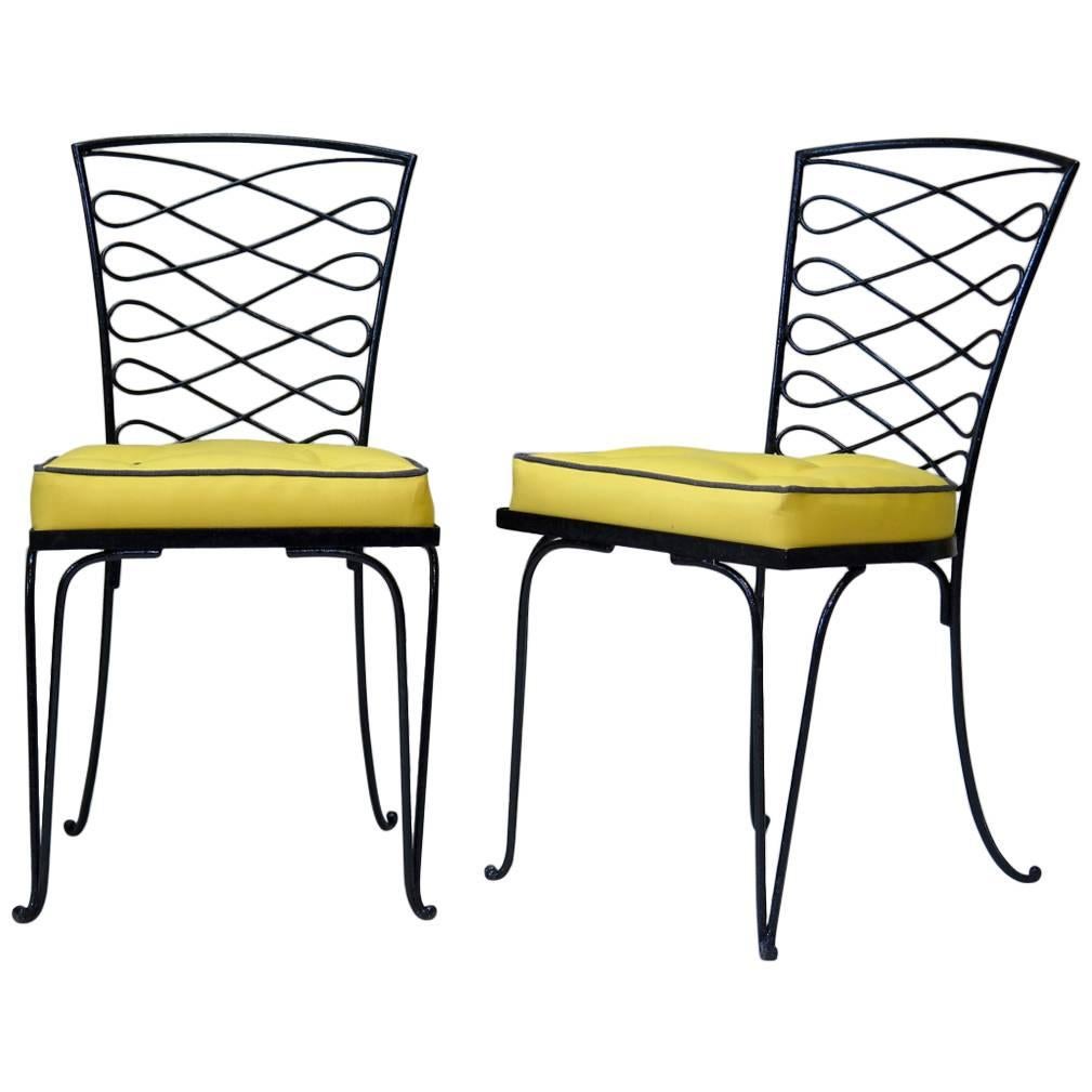 Set of Four Iron Chairs by René Prou, France, circa 1930s