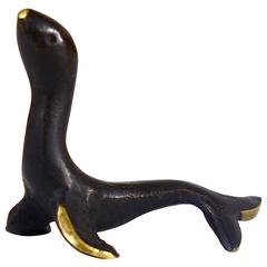 Walter Bosse Sea Lion Seal Brass Figurine, Hertha Baller, Austria, 1950s 2