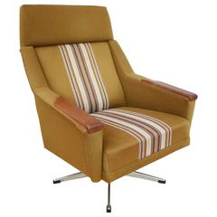 Mid-Century Retro Danish Teak Swivel Lounge Armchair, 1960s-1970s