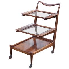 Rosewood Bar Cart by Forma Brazil Attributed to Carlo Hauner