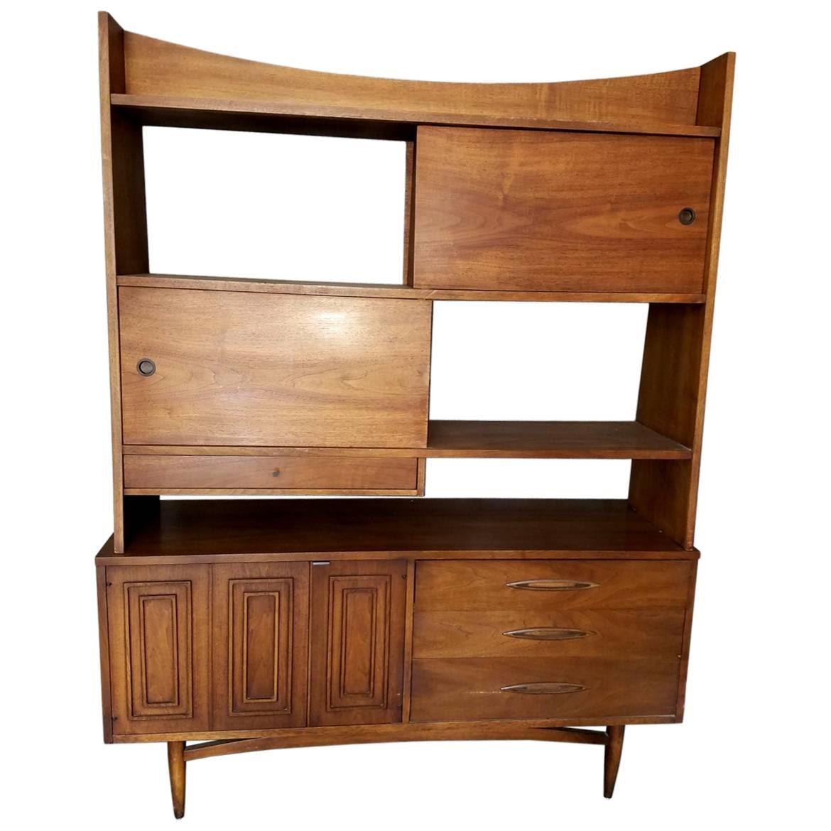 Mid-Century Room Divider Hutch Manufactured by Lachman Bros For Sale