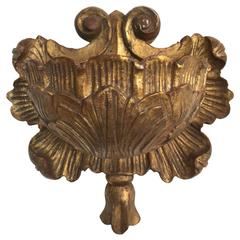 Chapman Hand-Carved Wall Sconce Gold Leaf Spain, 1970