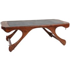 Don Shoemaker Mid-Century Modern Coffee Table with Leather Top 1