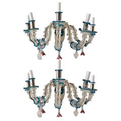 Pair of Antique Murano Sconces 6