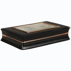 Tortoiseshell Snuff Box with Micomosaic and Gold, Early 19th Century