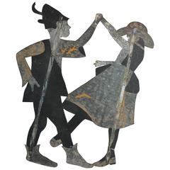 Vintage Folk Art Barn Dance Advertising Silouhettes