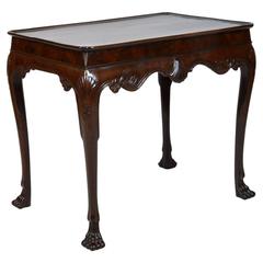 Irish or English Mahogany Chippendale Cabriole Leg Shell Carved Tea Table