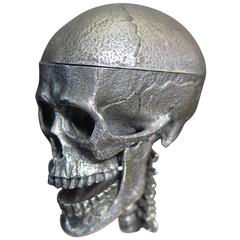 Silver Model of an Articulated Skull with removable Brain