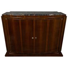 French 1940s Art Deco Style Rosewood Sideboard with Marble