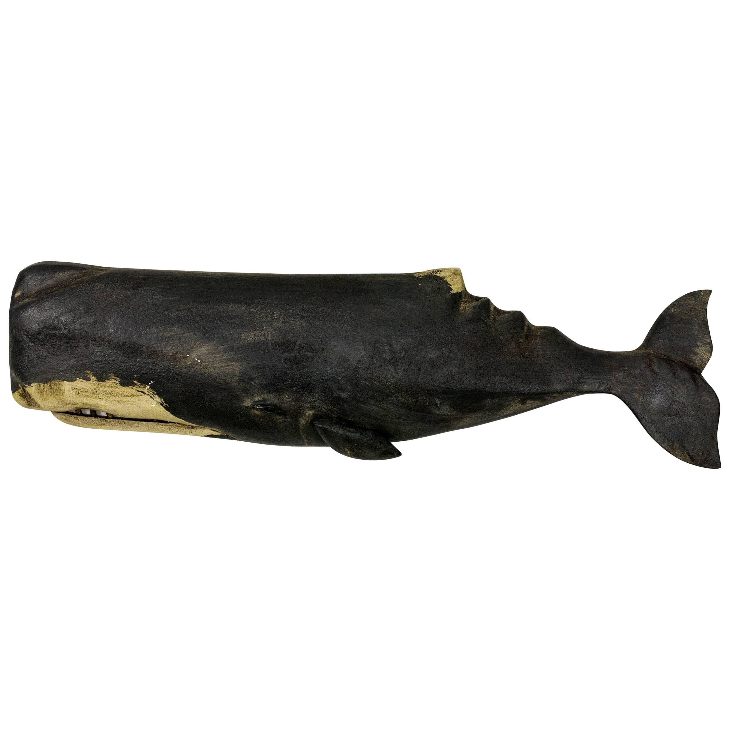 Carved and Painted Sperm Whale by Wendy Lichtenstieger
