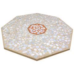 Harvey Probber Octagonal Terrazzo and Walnut Low Table