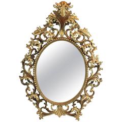 19th Century French Rococo Elaborately Carved Gilt Dimensional Mirror