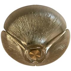 1970s Peill and Putzler Golden Glass Flush Ceiling Light 10