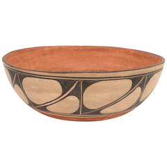 Historic Southwestern Native American Pottery Bowl, Santo Domingo Pueblo