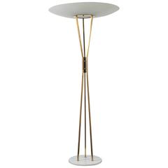 Gaetano Sciolari for Stilnovo Large Brass Floor Lamp, Italy, 1950s