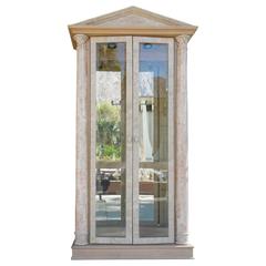 Spectacular Neoclassical Custom Stone and Brass Glass Cabinet by Maitland Smith 1