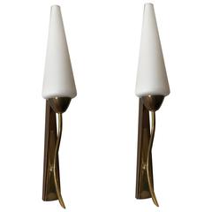 Pair of French 1950s Tulip Wall Lights 2